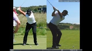 Jon Rahm golf swing  Long Iron faceon amp downtheline July 2017 [upl. by Chappie]