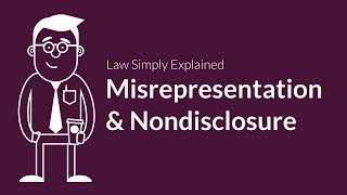 Misrepresentation and Nondisclosure  Contracts  Defenses amp Excuses [upl. by Acherman]