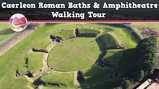 CAERLEON ROMAN BATHS amp AMPHITHEATRE WALES  Walking Tour  Pinned on Places [upl. by Garihc23]