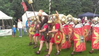 Roman Reenactment at the Amphitheatre in Caerleon Marching In [upl. by Lajib]