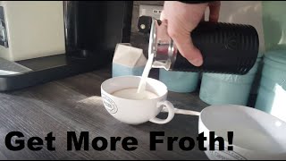 How to Get More Froth from Your Nespresso Coffee Aeroccino  Nespresso tips and help [upl. by Helyn]