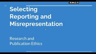 Selective Reporting and Misrepresentation of data Research and Publication ethics Phd coursework [upl. by Annoyt]